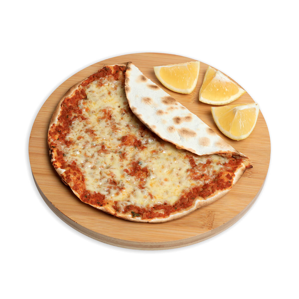 Lahmajo with mozzarella cheese and meat